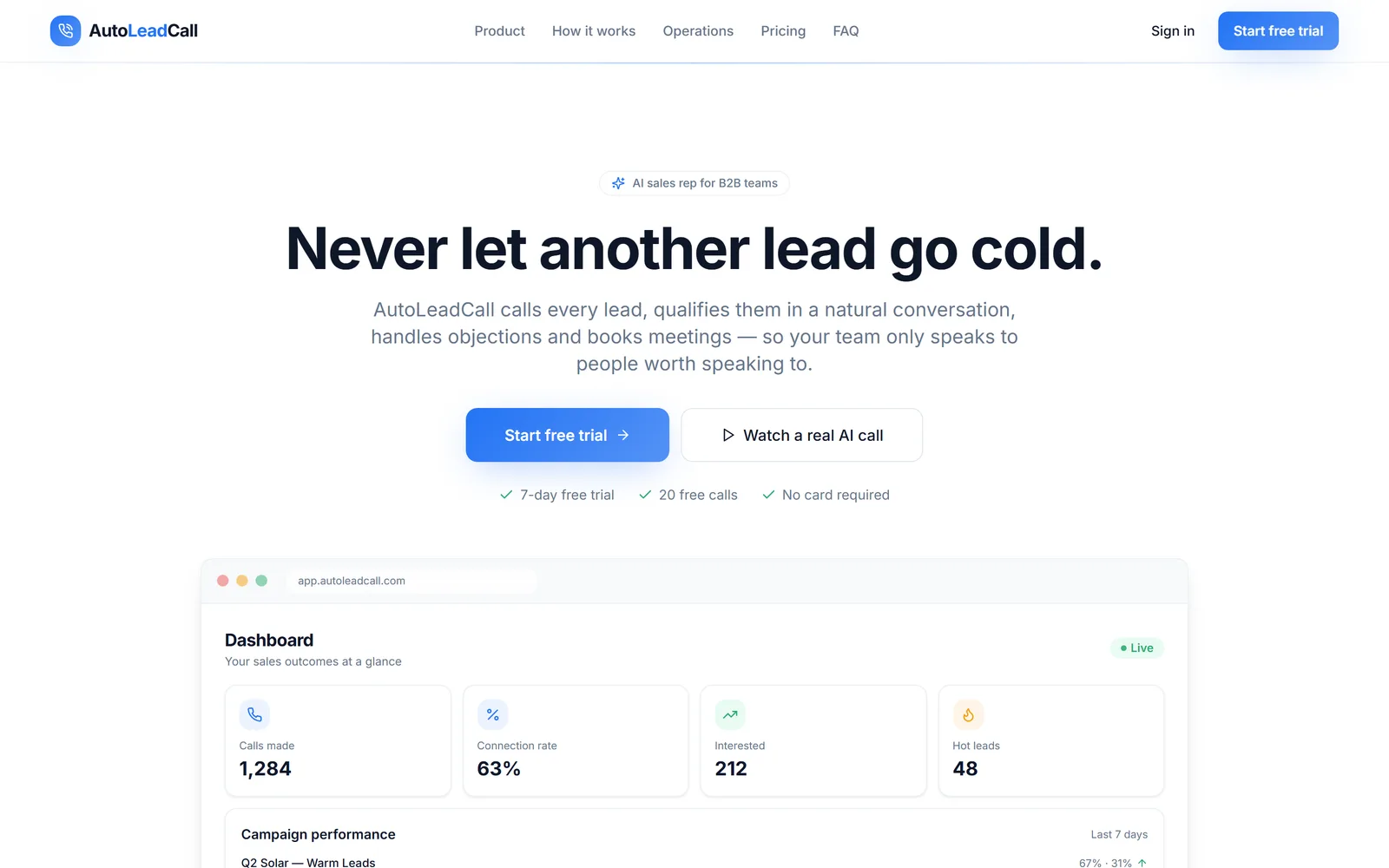 AutoLeadCall — AI outbound calling & lead qualification