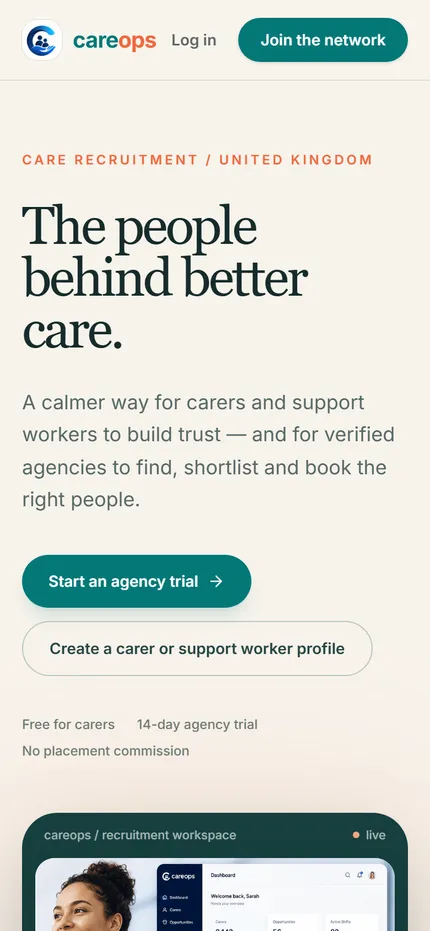 CareOps on mobile