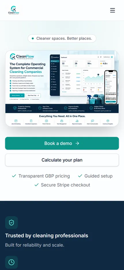 CleanFlow on mobile