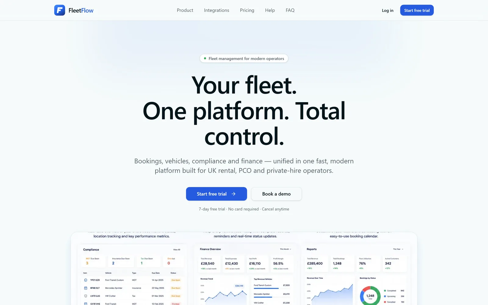 FleetFlowApp — Fleet & vehicle-rental management