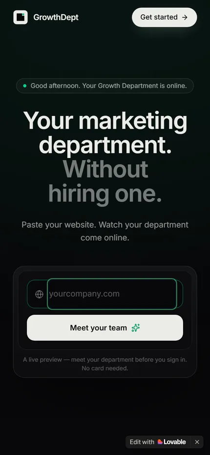 GrowthDept on mobile