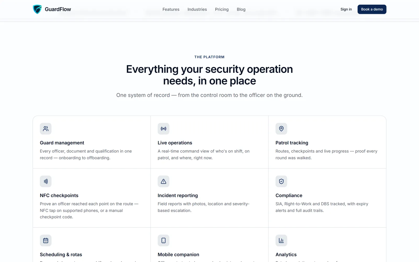 GuardFlowApp interface